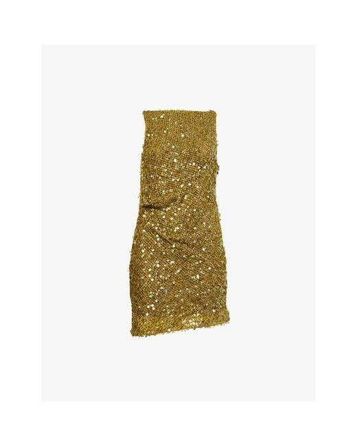 Bec & Bridge Green Cabine Boatneck Sequin Woven Mini Dress