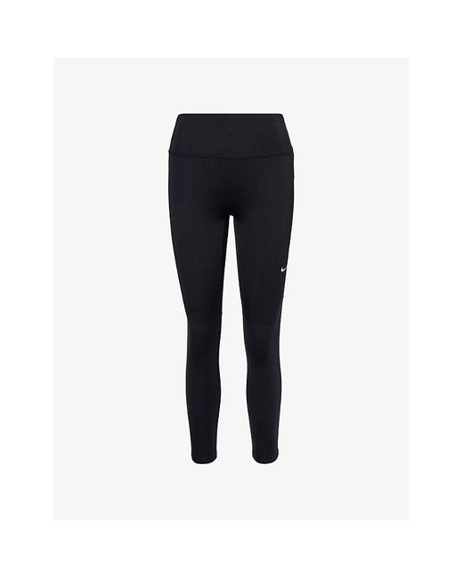 Nike Black Tempo Logo-Print Stretch-Jersey Leggings