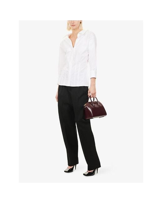 Givenchy Black Double-Pleated Tailored Wool Trousers