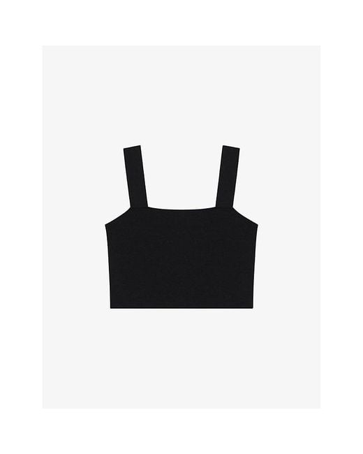 Maje Multicolor Maclyna Cropped Stretch-Jersey Top
