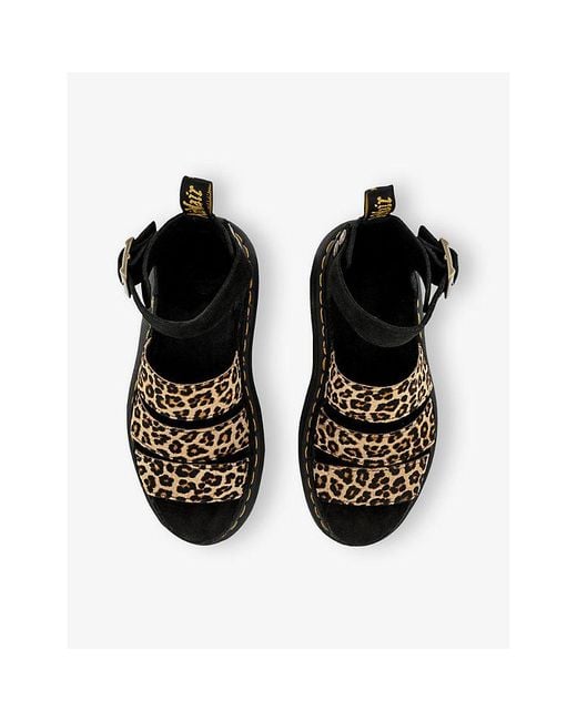 Dr. Martens Black Clarissa 2 Quad Leather Platform Sandals