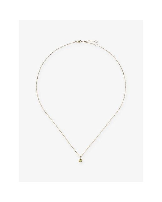 Missoma White Fine August Birthstone 14Ct And Peridot Pendant Necklace