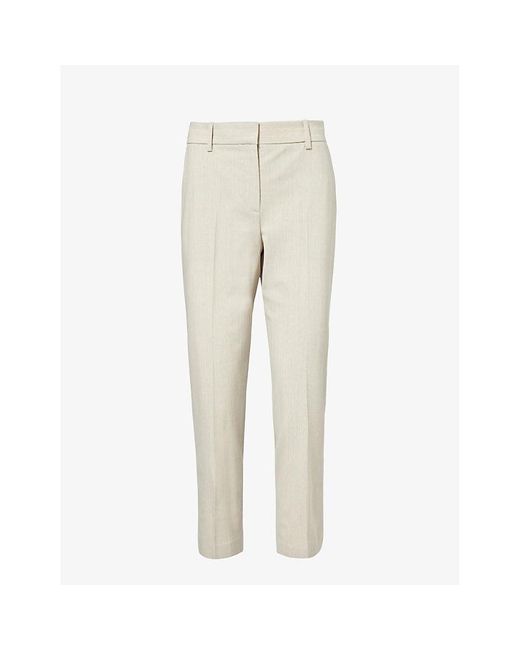 Theory Natural Treeca Regular-fit Mid-rise Stretch-wool Trousers