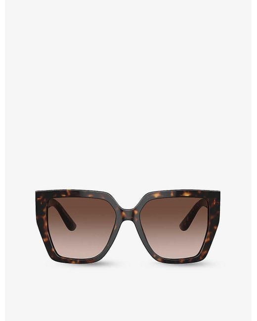 Dolce & Gabbana Brown Dg4438 Square-frame Tortoiseshell Acetate Sunglasses