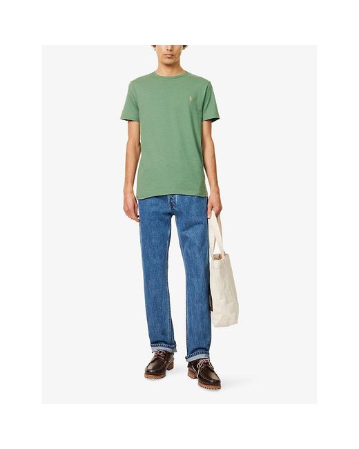 Polo Ralph Lauren Green Logo-Embroidered Crewneck Cotton-Jersey T-Shirt for men