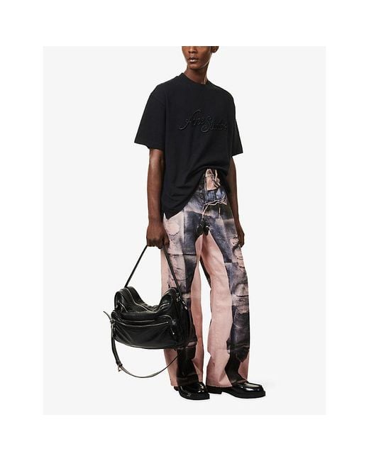 Acne Black Venice Logo Cotton T-Shirt for men