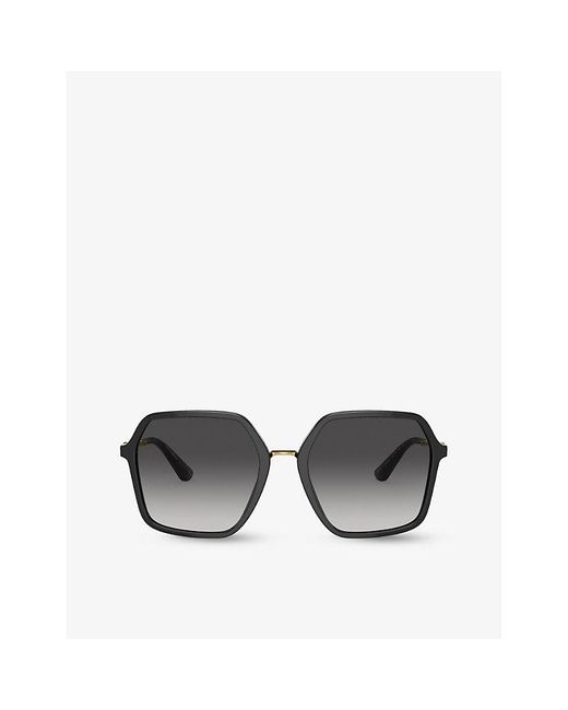 Dolce & Gabbana Black Dg4422 Square-frame Acetate Sunglasses