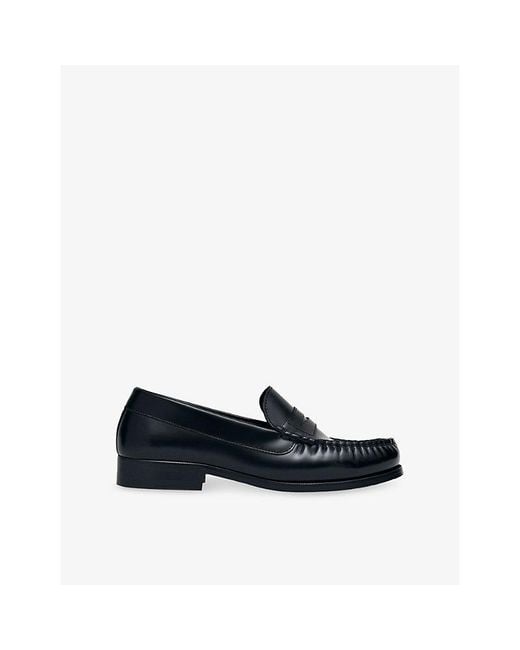 Alohas Blue Rivet Leather Loafers