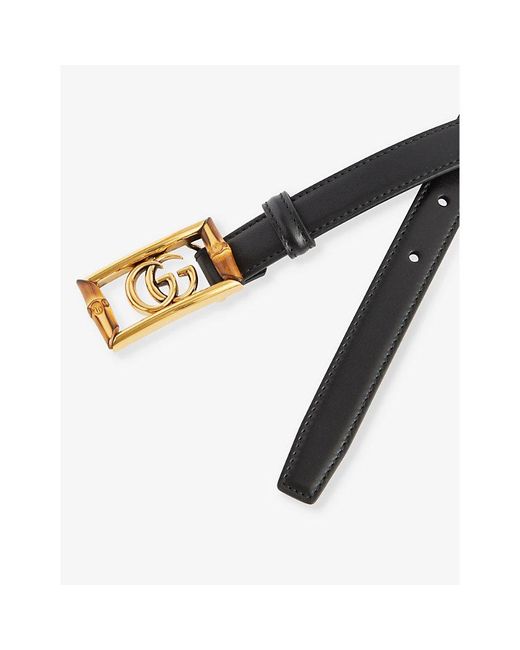 Gucci White Square Logo-buckle Leather Belt