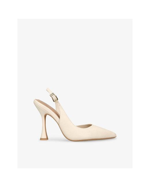 KG by Kurt Geiger White Aria2 Sling-Back Heeled Faux-Leather Courts
