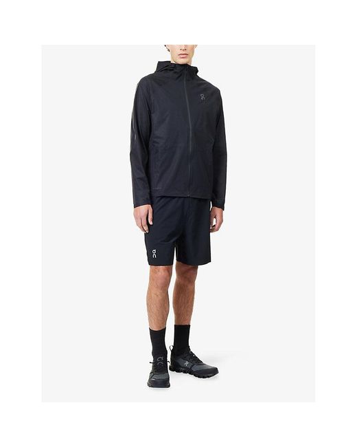 On Shoes Blue Train Brand-Print Stretch-Woven Shorts for men