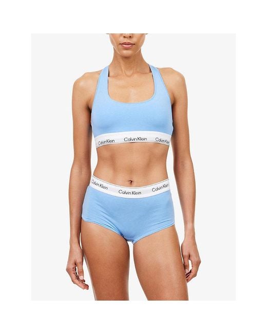 Calvin Klein Blue Icon Cotton And Modal-Blend Boy Shorts