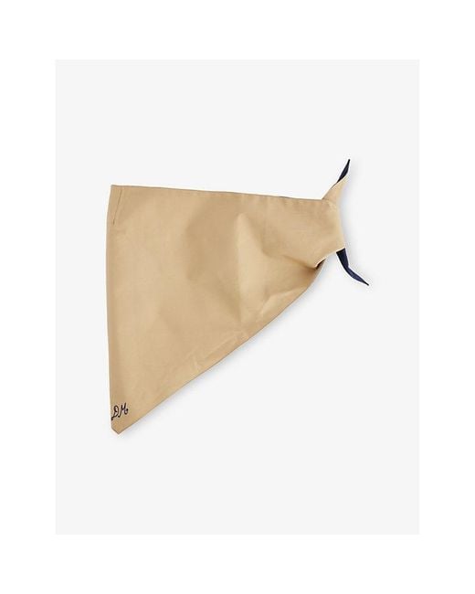 Damson Madder White Ella Embroidered-Logo Cotton Headscarf