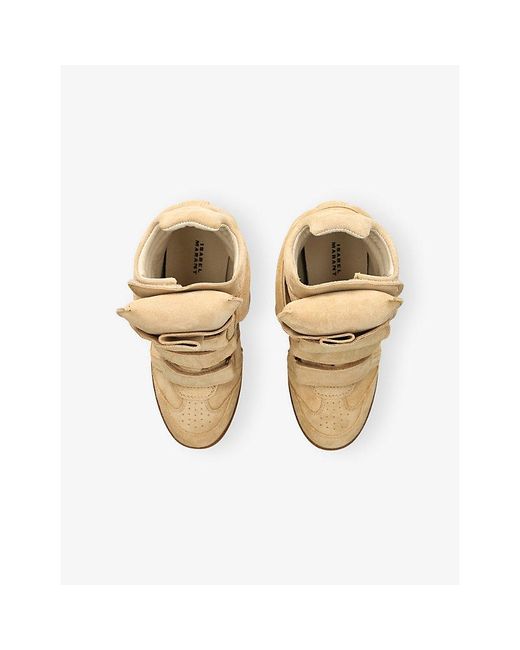 Isabel Marant Natural Bekett Suede High-Top Trainers