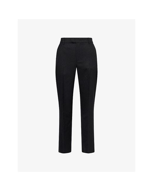Casablanca Black Monogram Wool-Blend Tailored Trousers for men