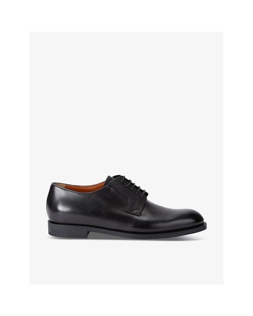Zegna Black New Classic Flex Leather Derby Shoes for men