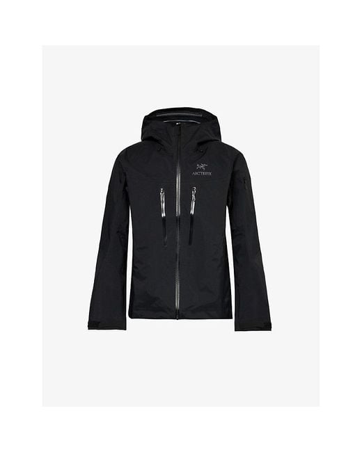Arc'teryx Black Alpha Brand-print Regular-fit Shell Jacket for men