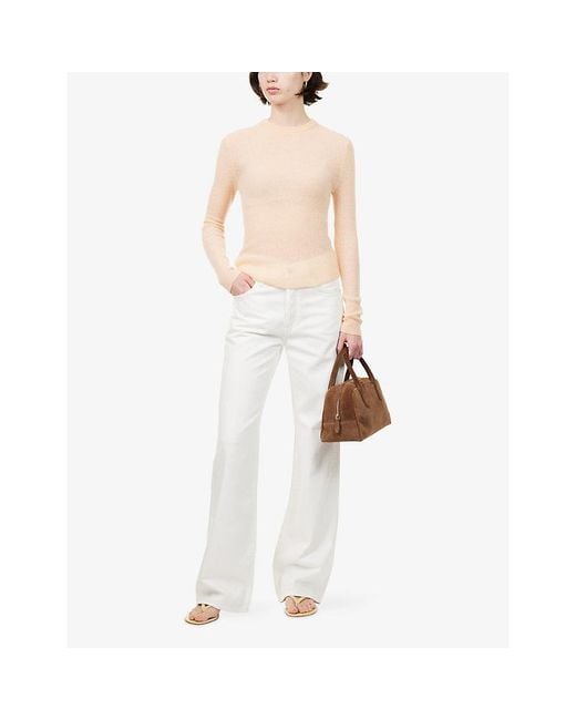 Citizens of Humanity White Annina 33' Straight-Leg Stretch-Denim Jeans