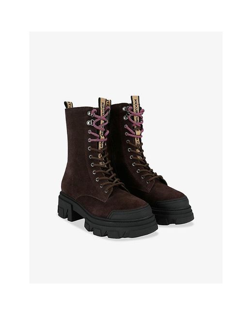 KG by Kurt Geiger Black Trekker Faux-Leather Ankle Boots