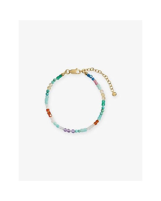 Monica Vinader Metallic Freedom Mini Multi Gemstone 18Ct Vermeil And Freedom Stones Beaded Bracelet