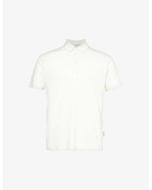 Zimmerli of Switzerland White Spread-collar Regular-fit Cotton-jersey Polo Shirt for men