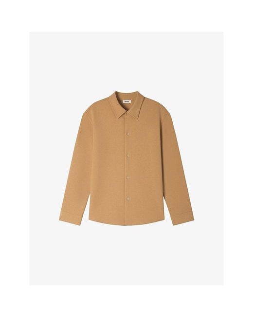 Sandro Natural Joker Long-Sleeve Regular-Fit Stretch-Woven Shirt for men