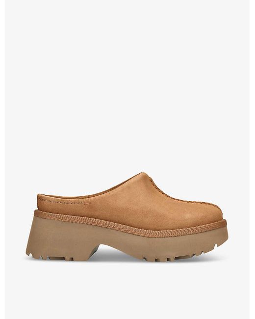 Ugg Brown New Heights Suede Clogs