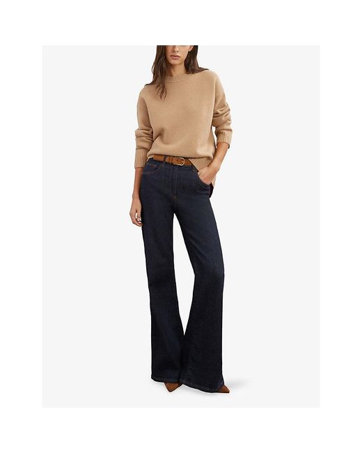 Reiss Natural Ella Crewneck Long-Sleeve Wool And Cashmere Jumper