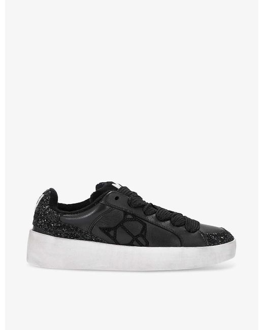 Naked Wolfe Black Ram Chunky-sole Leather Low-top Trainers