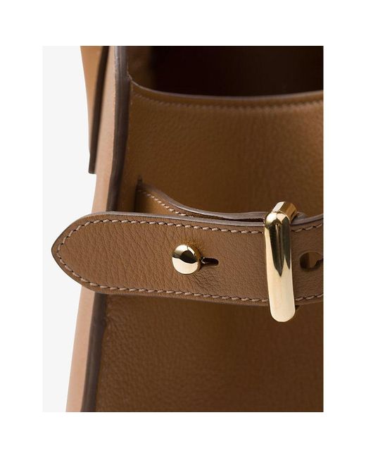 Prada Brown Foiled-logo Medium Leather Top-handle Bag