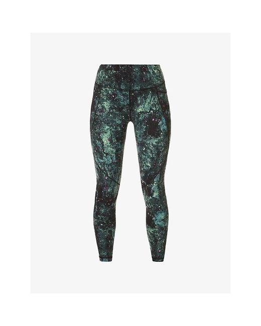 Sweaty Betty Green Power 7/8 Graphic-Print High-Rise Stretch-Jersey Leggings