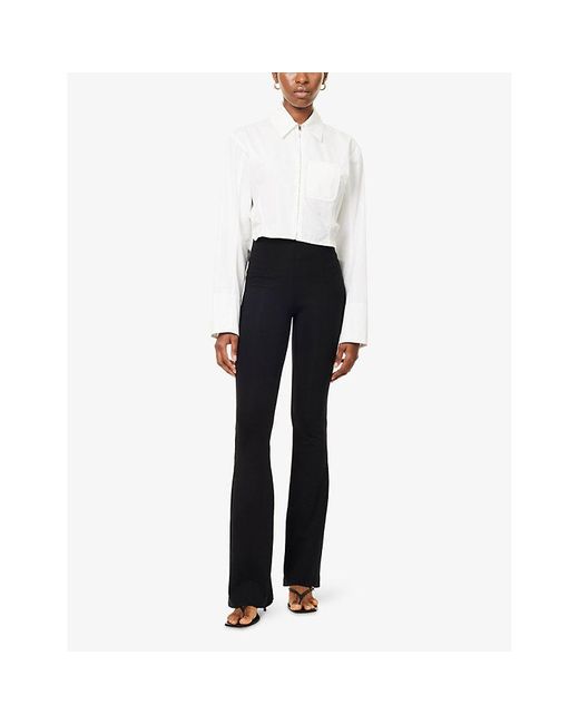 Commando Black Neoprene Stretch-Woven Leggings