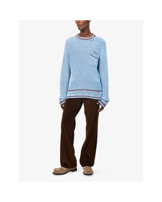 Marni Brown Wide-Leg Corduroy Cotton Trousers for men
