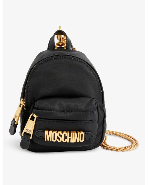 Moschino Black Logo-plaque Shell Mini Backpack