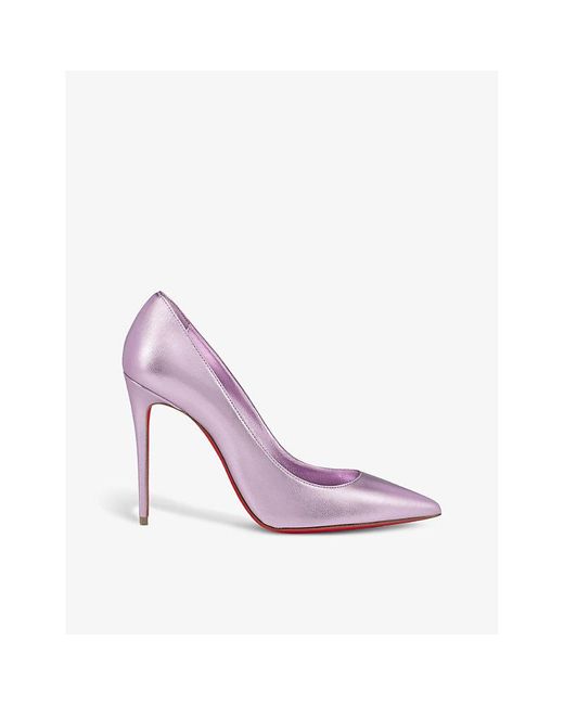 Christian Louboutin Purple Kate 100 Pointed-toe Leather Heeled Courts