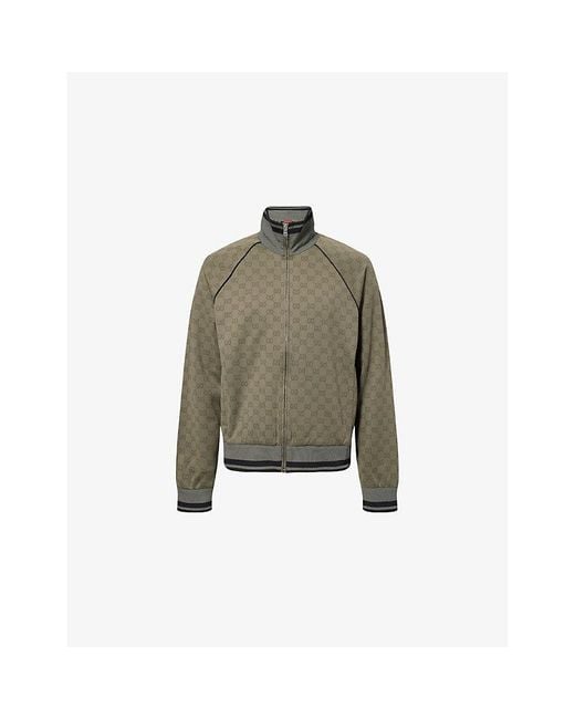 Gucci Green Gg Jersey Jacquard Zip Jacket for men