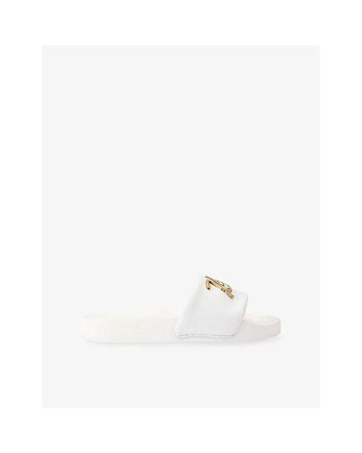 Kurt Geiger White Meena Kurt Faux-Leather Sandals