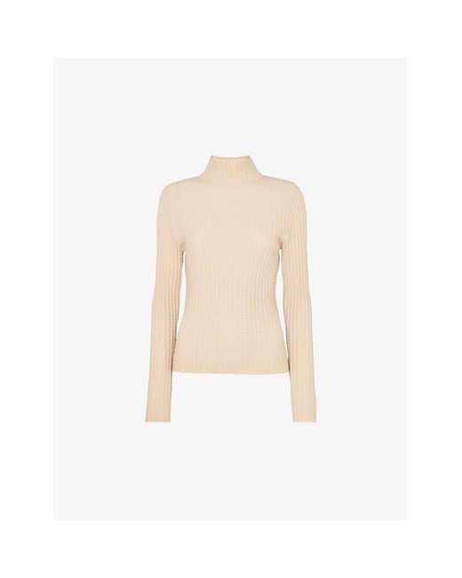 Whistles Natural Textured Slim-Fit Woven Jumper