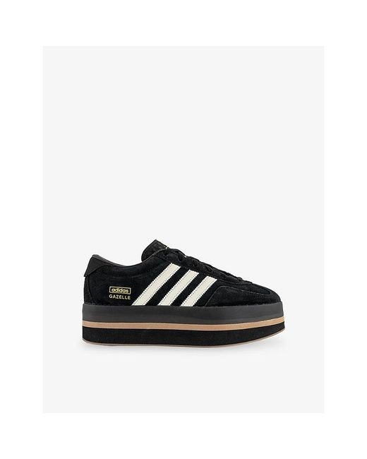 Adidas Black Gazelle Stack Suede Trainers