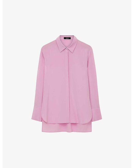 Joseph Pink Bold Relaxed-fit Silk Shirt