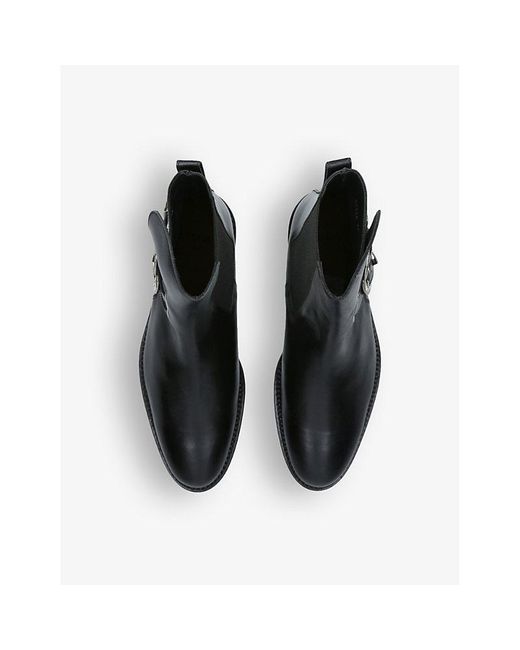 Toga Virilis Black Stud-embellished Buckled Leather Chelsea Boots for men