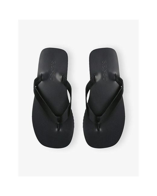 Senso Black Xeo I Leather Flip-Flops