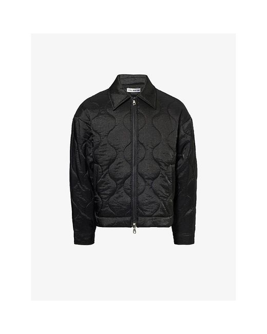 Cole Buxton Black Quilted Spread-collar Shell-down Overshirt for men