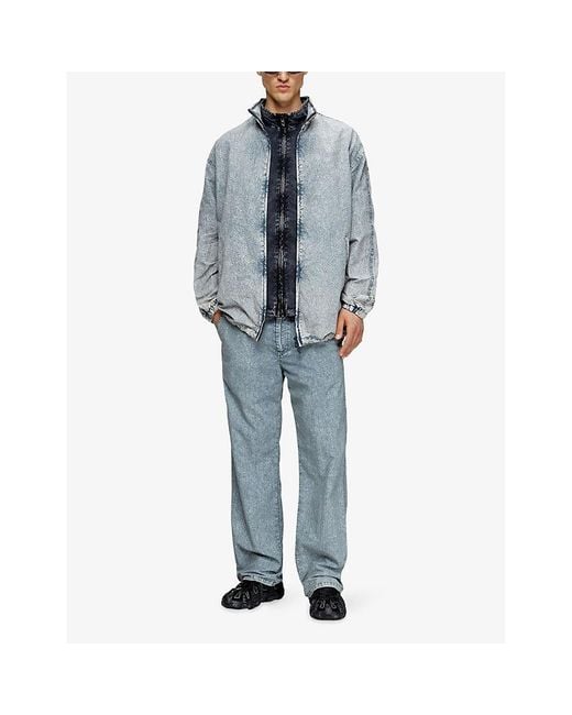 DIESEL Blue J-Wilson Denim-Effect Woven Jacket for men