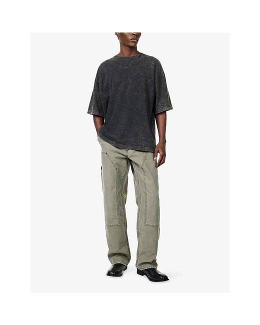 Agolde Black Portman Crewneck Cotton T-Shirt for men