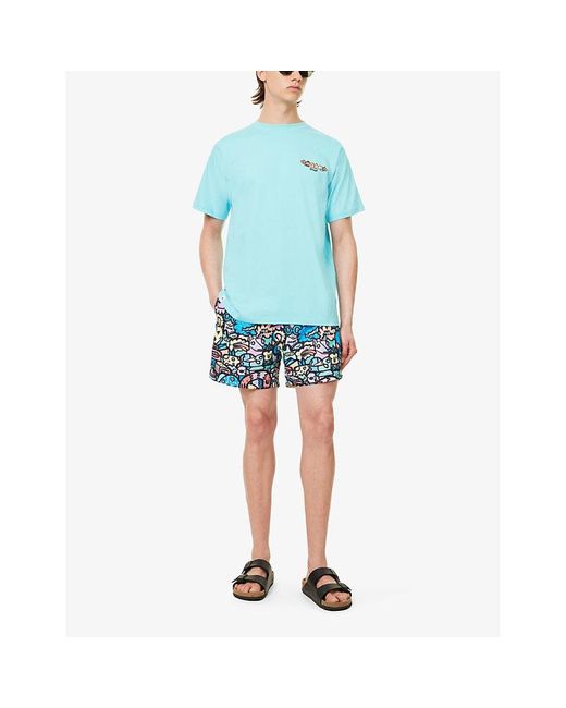 Boardies Blue Monsters Recycled-polyester Swim Shorts for men