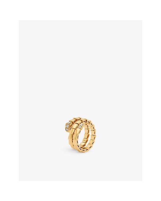 BVLGARI Metallic Serpenti Viper 18Ct- And 0.1Ct Round-Cut Diamond Ring