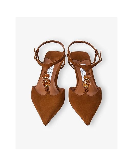 Jimmy Choo Brown Lauri 50 Suede Pumps