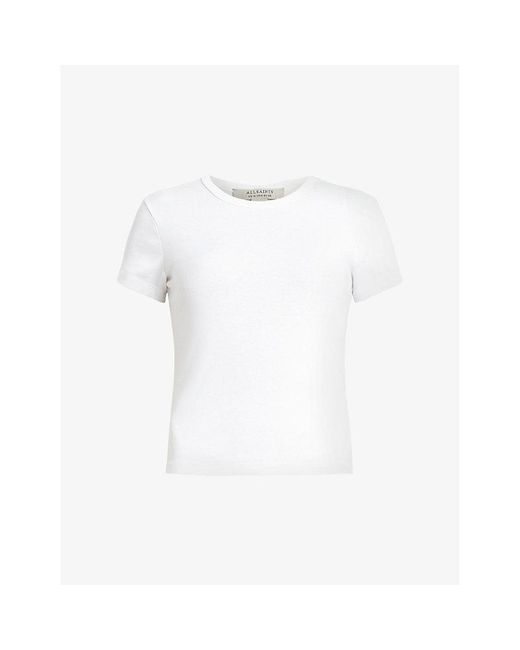 AllSaints White Stevie Crew-neck Short-sleeve Organic-cotton T-shirt