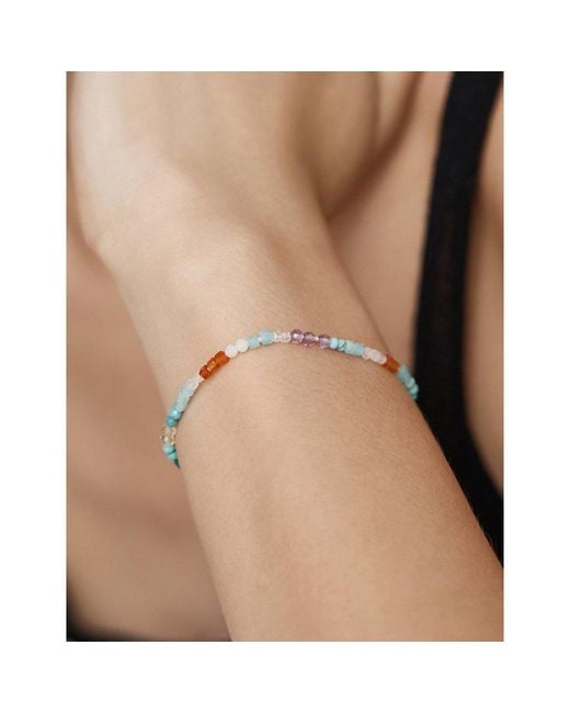 Monica Vinader Metallic Freedom Mini Multi Gemstone 18Ct Vermeil And Freedom Stones Beaded Bracelet